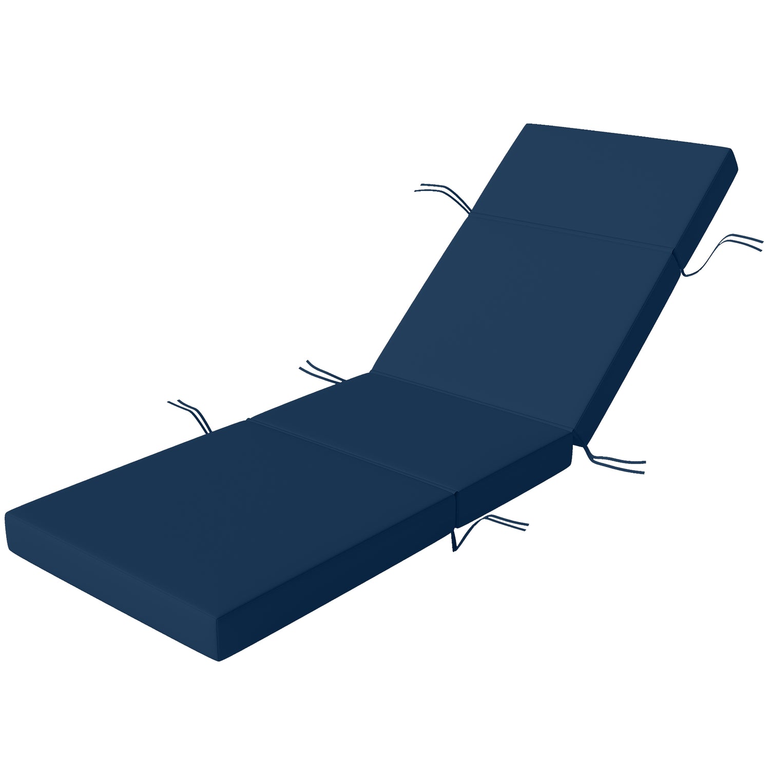 Chaise Lounge Cushion, 4" Thick Outdoor Lounge Chair Cushions with Ties for Patio, 26" x 80 ", Navy Blue