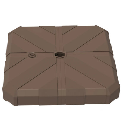 Square Patio Umbrella Base, Cantilever Offset Umbrella Base Heavy Duty Outdoor Umbrella Stand Base, Filled Up To 143lbs With Stand Or 130lbs With Water For Garden Poolside, Brown