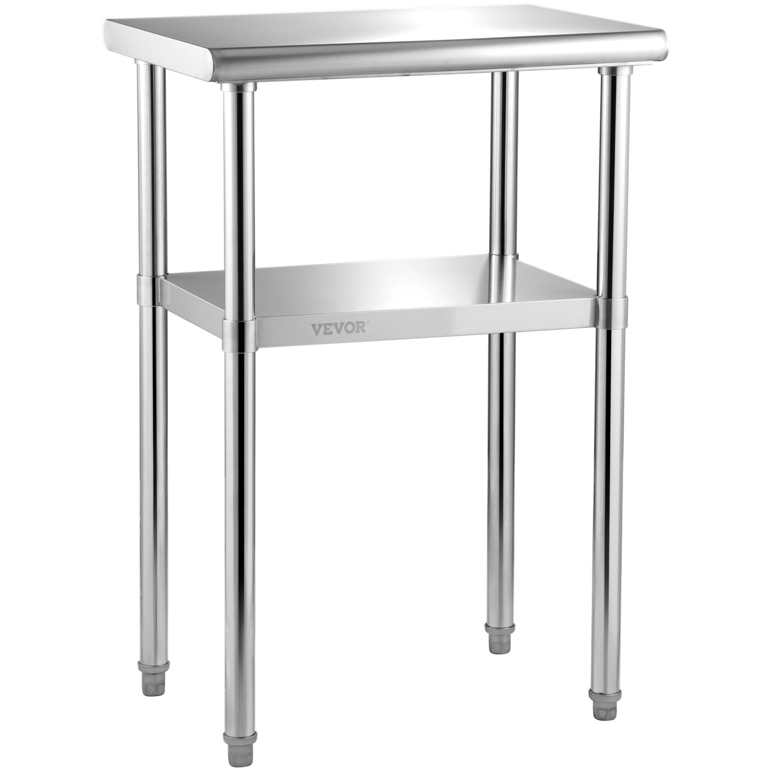 Stainless Steel Prep Table, 24 X 18 X 36 Inch, 600lbs Load Capacity Heavy Duty Metal Worktable With Adjustable Undershelf &amp; Feet, Commercial Workstation For Kitchen Restaurant GarageBackyard