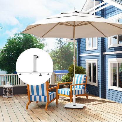 Square Patio Umbrella Base, 41 lbs Metal Umbrella Stand Base with Adjustable Foot Pads, Heavy Duty Patio Umbrella Holder for 1.3"/1.5"/1.9" Umbrella Poles for Outdoor, Lawn, Poolside, White