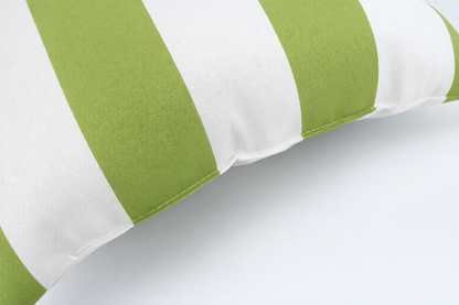 2 Pack Outdoor Throw Pillows, Waterproof &amp; Fade-Resistant Patio Cushions For Garden, Porch, Poolside Furniture - Soft &amp; Comfortable Decorative Pillow Covers 18x18 Inch, Green White