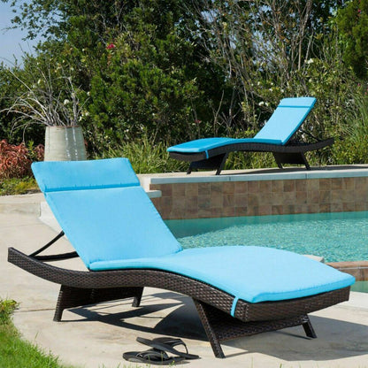 52005.00CUSH- BLU  2PCS  SALEM Outdoor Chaise Lounge Cushion  Without Chaise Lounge