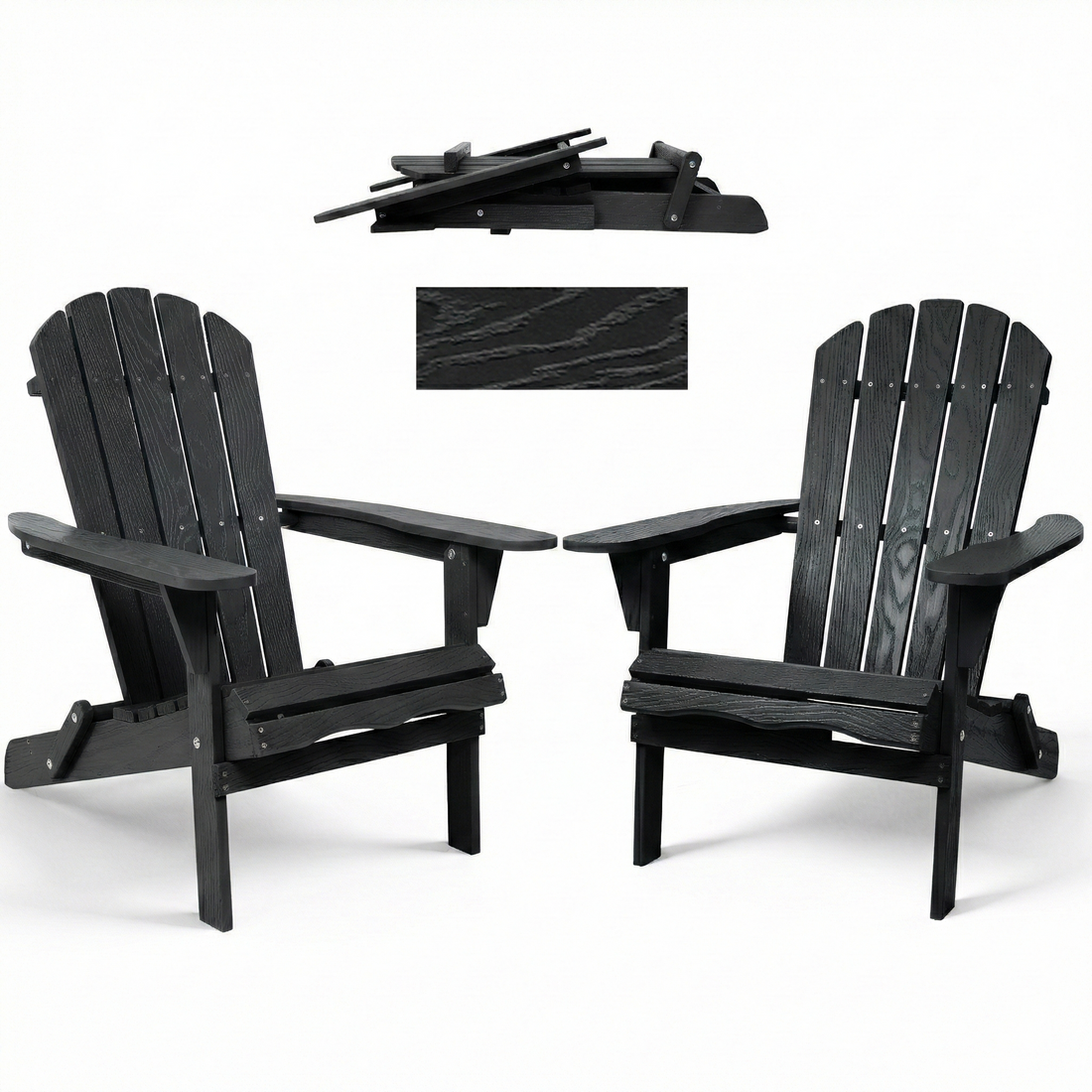 Wood Lounge Patio Chair For Garden Outdoor Wooden Folding Embossed Adirondack Chair Solid Wood Lounge Patio Chair With Wood Grain