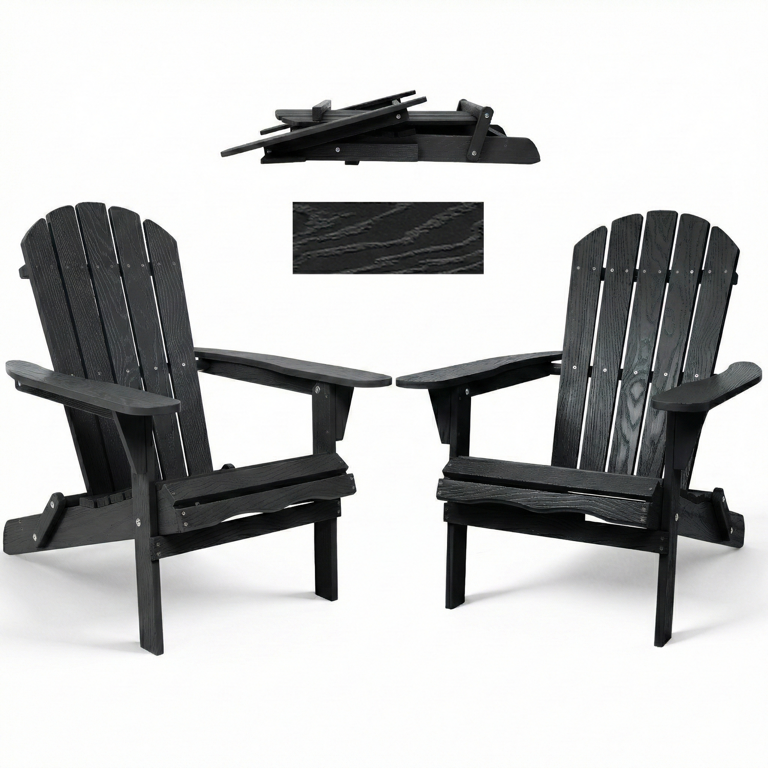Wood Lounge Patio Chair For Garden Outdoor Wooden Folding Embossed Adirondack Chair Solid Wood Lounge Patio Chair With Wood Grain