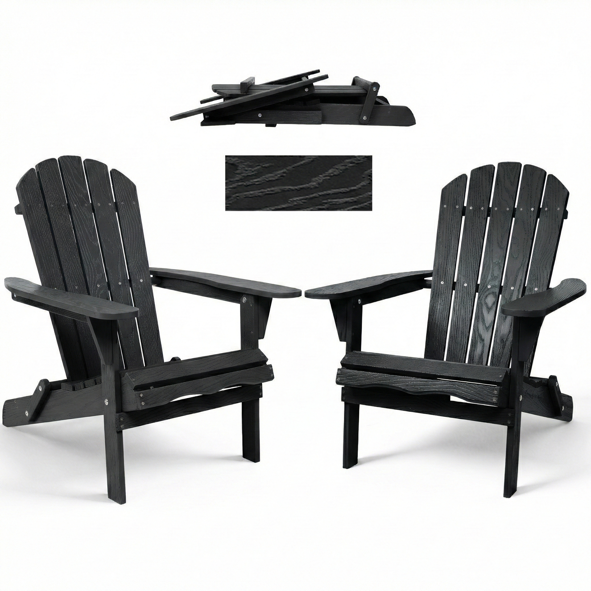 Wood Lounge Patio Chair For Garden Outdoor Wooden Folding Embossed Adirondack Chair Solid Wood Lounge Patio Chair With Wood Grain