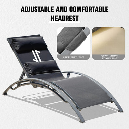 Pool Lounge Chairs Set Of 2-Dark Grey  2 Lounge Chairs