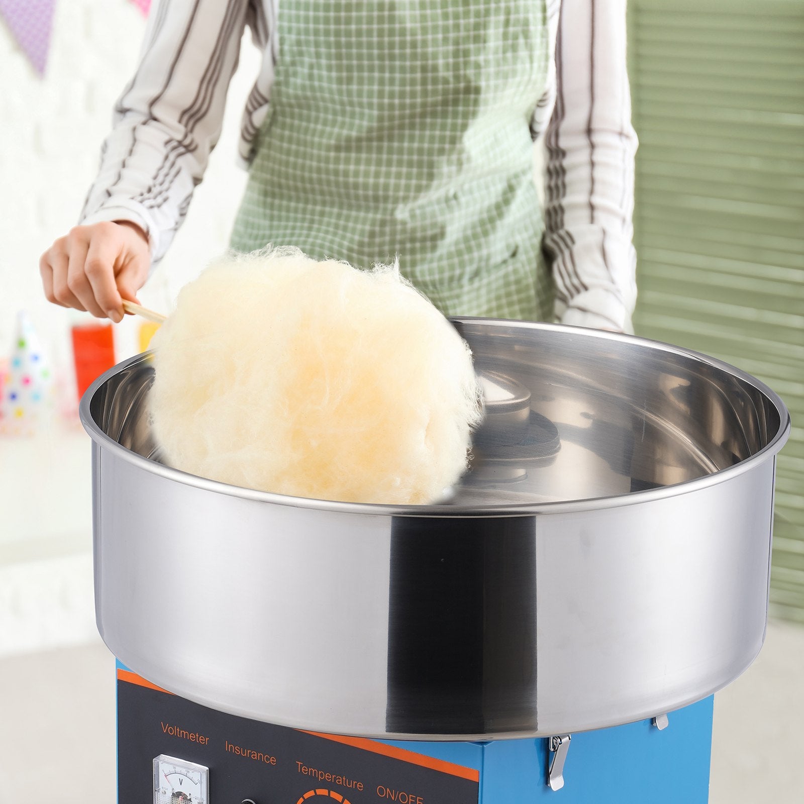 Electric Cotton Candy Machine, 1000W Candy Floss Maker, Commercial Cotton Candy Machine With Stainless Steel Bowl, Sugar Scoop, And Drawer, Perfect For Home Kids Birthday, Family Party, Blue