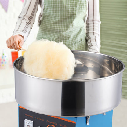Electric Cotton Candy Machine, 1000W Candy Floss Maker, Commercial Cotton Candy Machine With Stainless Steel Bowl, Sugar Scoop, And Drawer, Perfect For Home Kids Birthday, Family Party, Blue