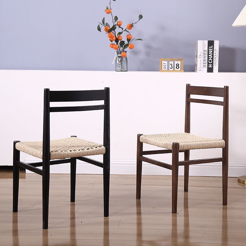 Nordic-style Minimalist Log And Rope-woven Lounge Chair