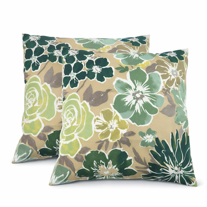 2 Pack Outdoor Throw Pillows, Waterproof &amp; Fade-Resistant Patio Cushions For Garden, Porch, Poolside Furniture - Soft &amp; Comfortable Decorative Pillow Covers 18x18 Inch, Magpie Fabrics