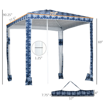 Quick Beach Cabana Canopy Umbrella, 6.5&