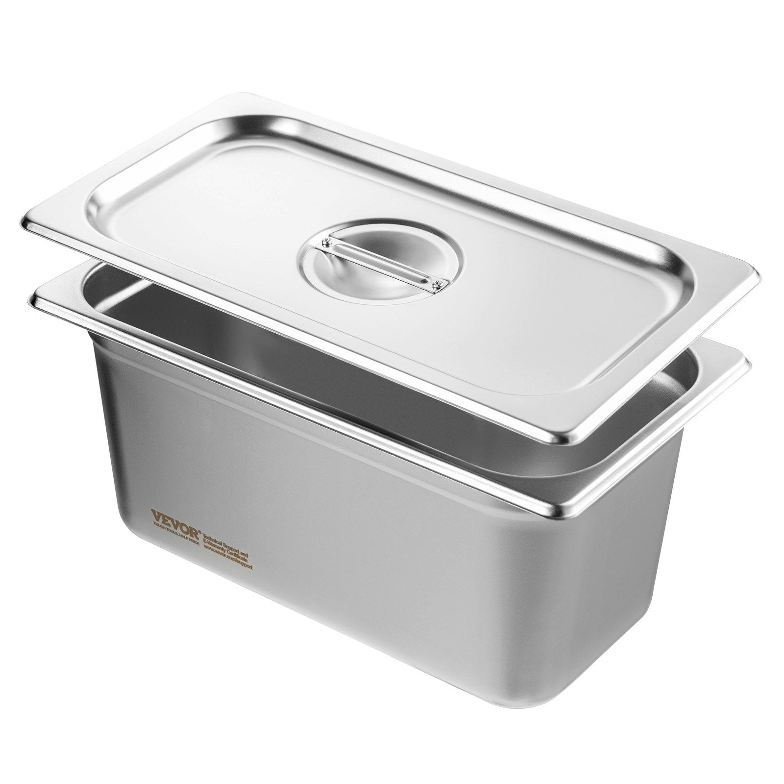 8 Pack Hotel Pans, 1/3 Size Anti-Jam Steam Pan With Lid, 0.8mm Thick Stainless Steel Steam Table Pan, 6-Inch Deep Commercial Table Pan, Catering Storage Food Pan, For Industrial &amp; Scientific