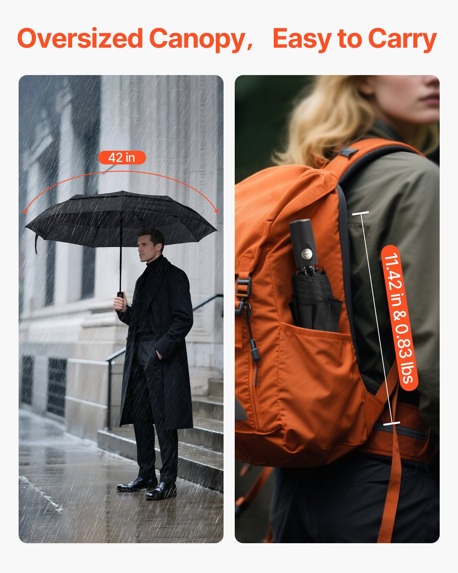 Portable Compact Umbrella, Automatic Open-Close Design, Lightweight, Durable, Windproof &amp; Sun Protection Canopy