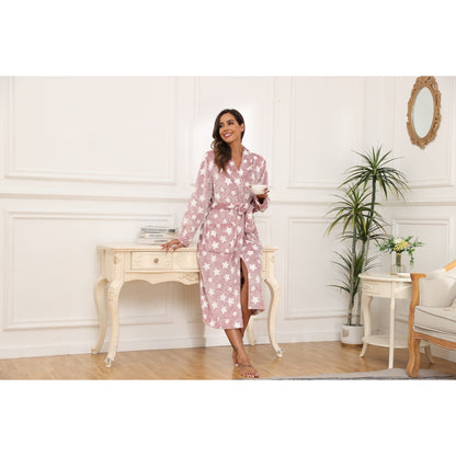 RONGTAI - Soft Fleece Robes For Women, Lightweight And Warm, Spa &amp; Bath Robes For Mom, Wife &amp; Friend