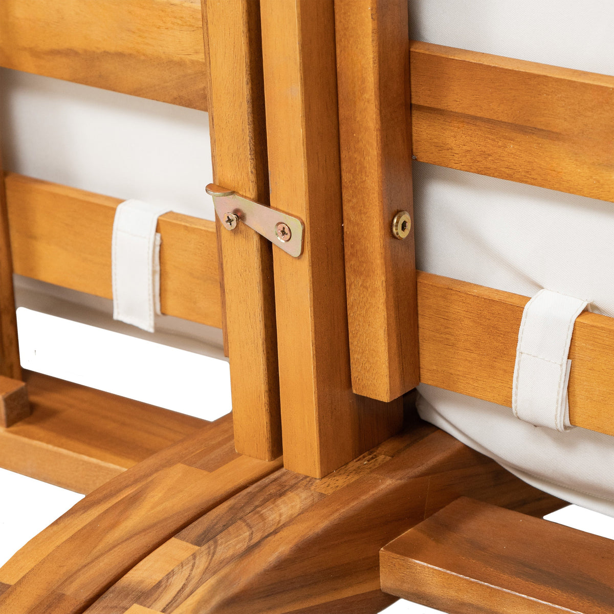 6 Piece Acacia Wood Outdoor Modular Sectional with Daybed - Teak Beige