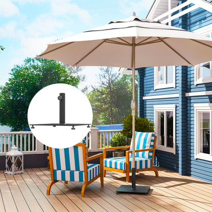 Square Patio Umbrella Base, 29 Lbs Metal Umbrella Stand Base With Adjustable Foot Pads, Heavy Duty Patio Umbrella Holder For 1.51.9 Umbrella Poles For Outdoor, Lawn, Poolside, Black