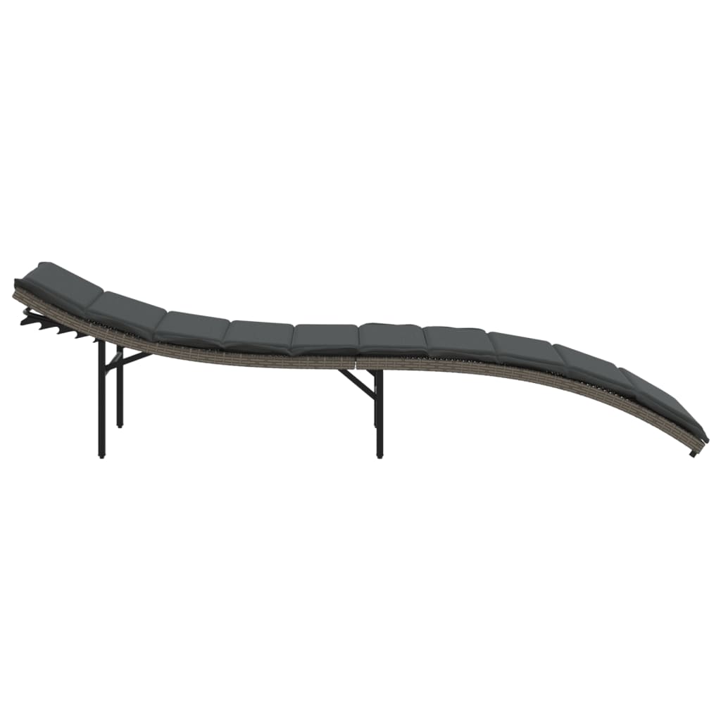 sun lounger with cushions 55x poly rattan