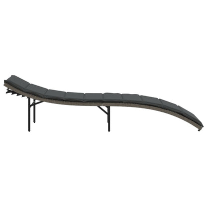 sun lounger with cushions 55x poly rattan
