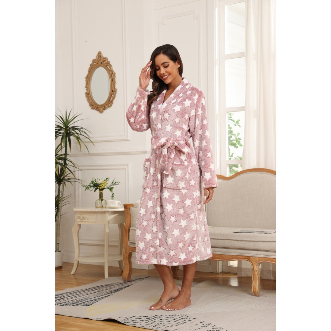 RONGTAI - Soft Fleece Robes For Women, Lightweight And Warm, Spa &amp; Bath Robes For Mom, Wife &amp; Friend