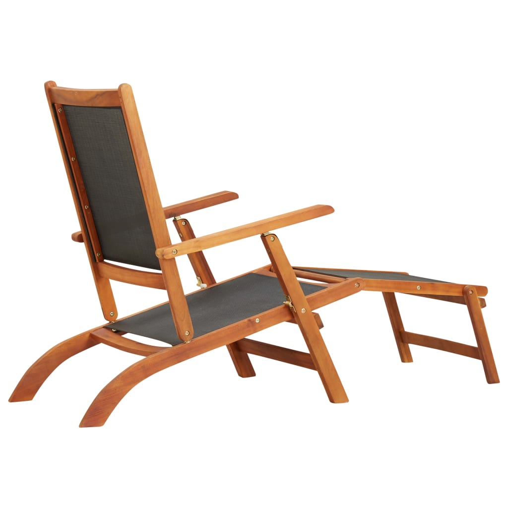 sun lounger made of solid acacia wood and textilene