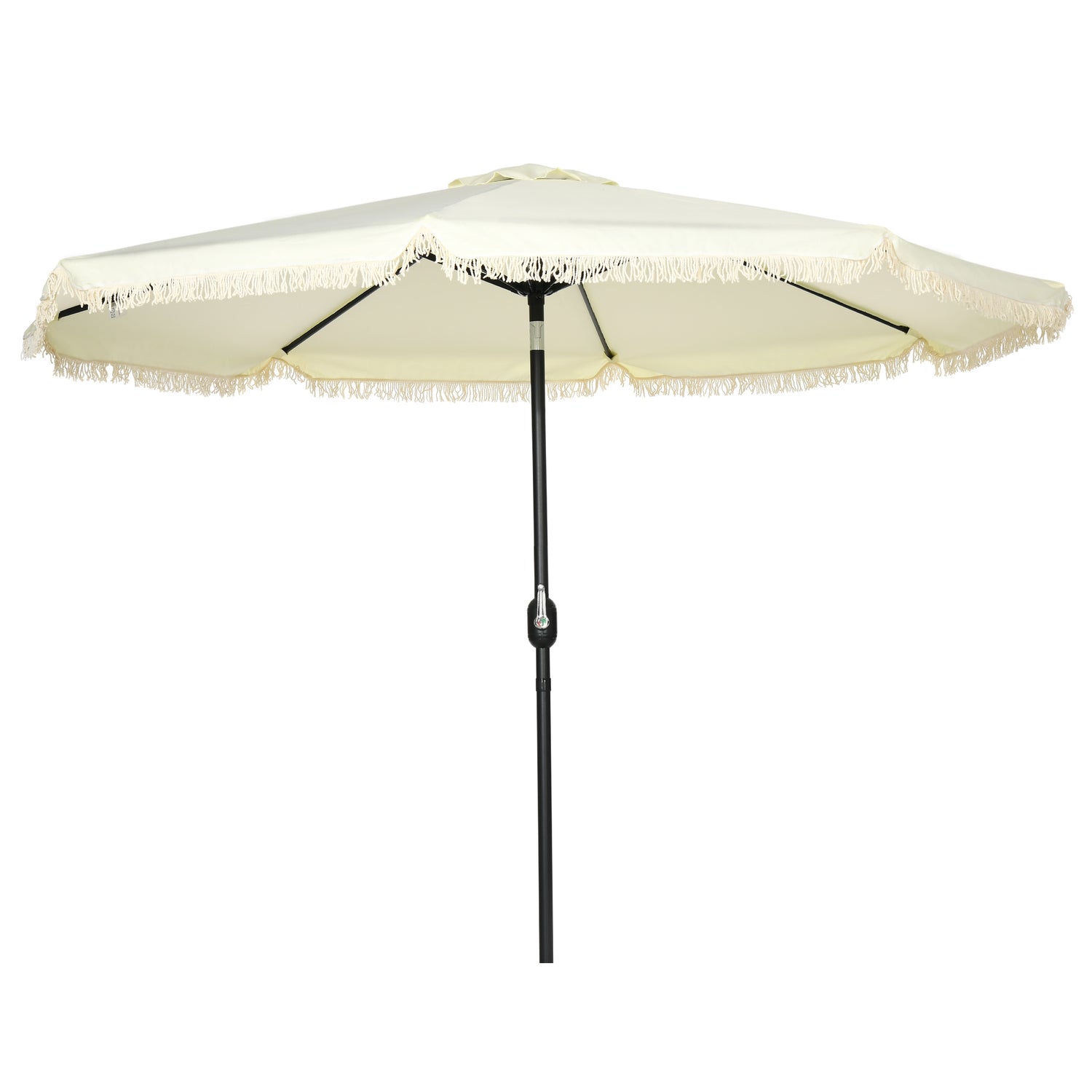 9 ft Cantilever Umbrella with Push Button Tilt and Crank Tassles and 8 Ribs Shade Umbrellas for Garden