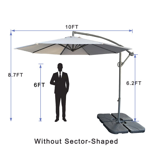 10ft Offset Patio Umbrella with UV-Resistant Fabric - Beige