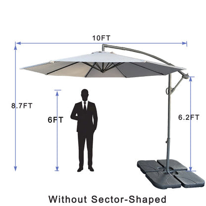 10ft Offset Patio Umbrella with UV-Resistant Fabric - Beige