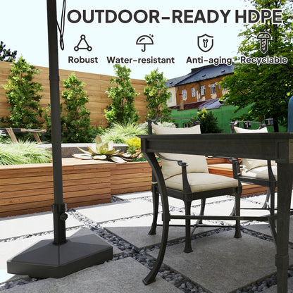 Patio Umbrella Base Holder, Heavy Duty Outdoor Umbrella Stand Base, Filled Up to 42lbs with Stand or 33lbs with Water for Garden, Poolside, Black