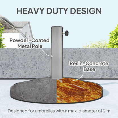 Round Patio Umbrella Base, 26 lbs Resin Outdoor Umbrella Stand Base, Patio Umbrella Stand for 1.3"/1.5"/1.9" Umbrella Poles for Outdoor, Lawn, Poolside, Black