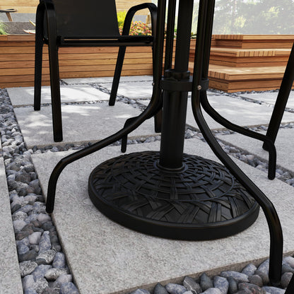 19" Patio Umbrella Base, 26 lbs Concrete Heavy Duty Umbrella Stand, Round Patio Umbrella Holder for 1.5"/1.9" Umbrella Poles for Outdoor, Lawn, Poolside, Black