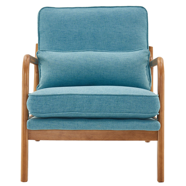 Oak Armrest Oak Upholstered Single Lounge Chair Indoor Lounge Chair Teal