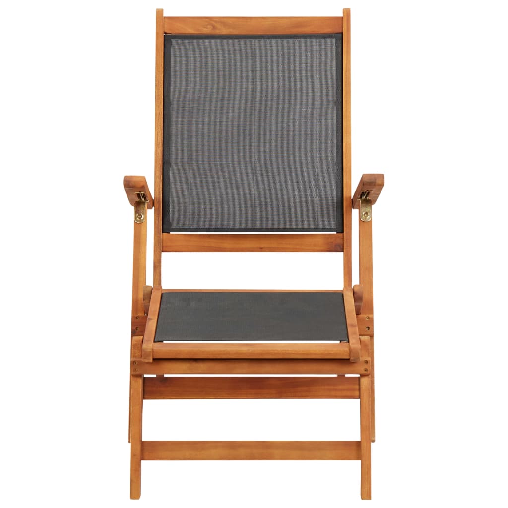 sun lounger made of solid acacia wood and textilene
