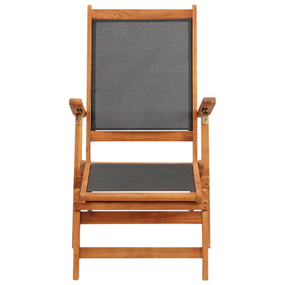 sun lounger made of solid acacia wood and textilene