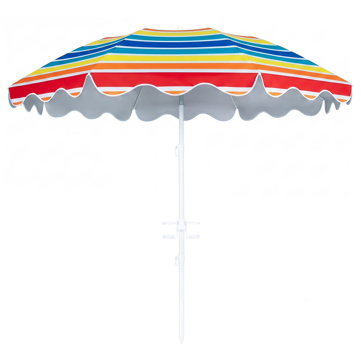 Beach Umbrella 6.5 FT with UPF 50+ Sun Protection &amp; Sand Anchor