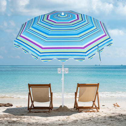 Beach Umbrella 6.5 FT with UPF 50+ Sun Protection &amp; Sand Anchor