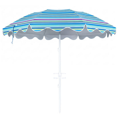 Beach Umbrella 6.5 FT with UPF 50+ Sun Protection &amp; Sand Anchor
