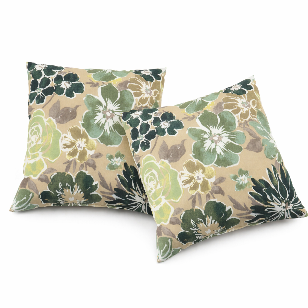 2 Pack Outdoor Throw Pillows, Waterproof &amp; Fade-Resistant Patio Cushions For Garden, Porch, Poolside Furniture - Soft &amp; Comfortable Decorative Pillow Covers 18x18 Inch, Magpie Fabrics