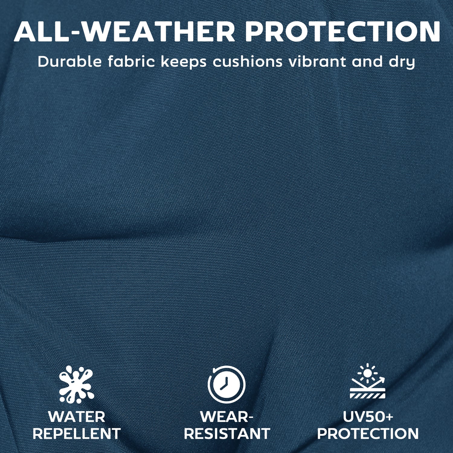 Chaise Lounge Cushion, 4" Thick Outdoor Lounge Chair Cushions with Ties for Patio, 26" x 80 ", Navy Blue