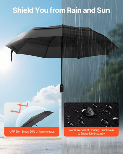 Portable Compact Umbrella, Automatic Open-Close Design, Lightweight, Durable, Windproof &amp; Sun Protection Canopy
