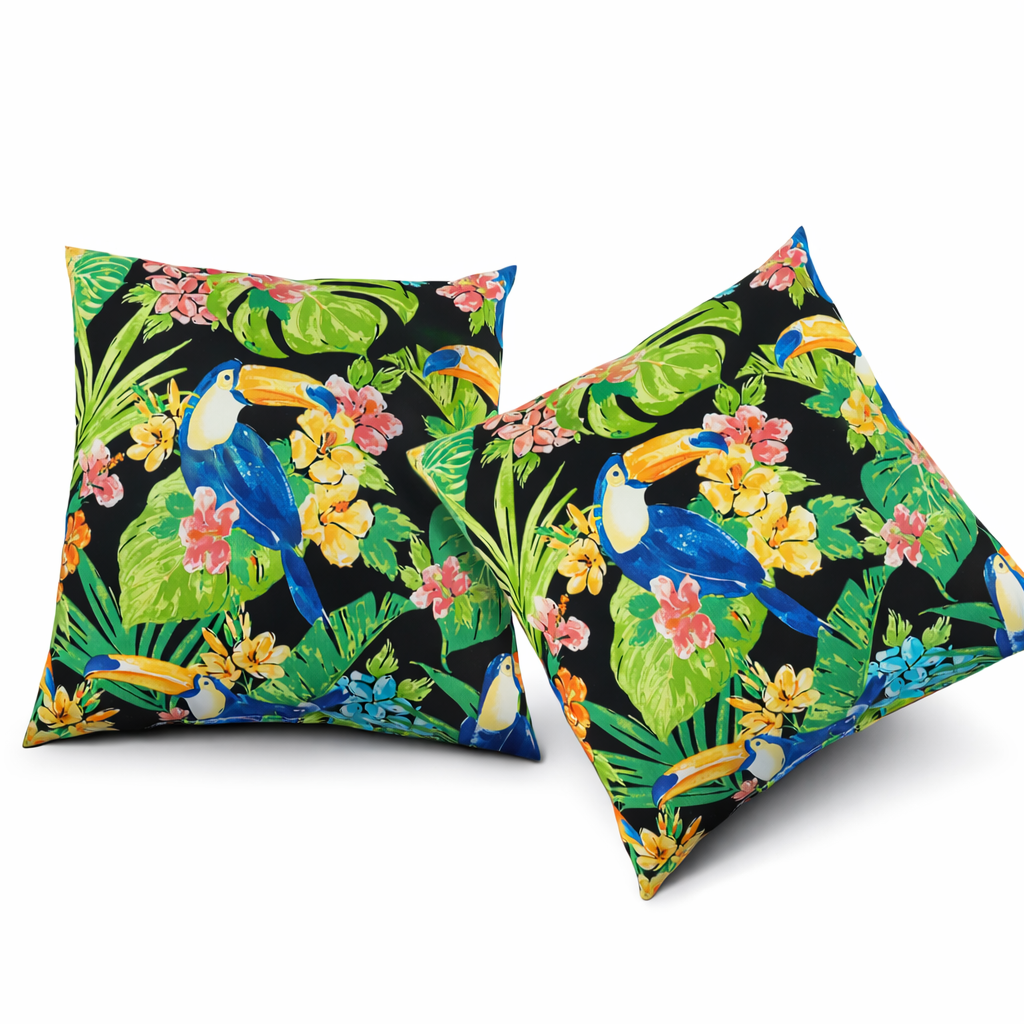 2 Pack Outdoor Throw Pillows, Waterproof &amp; Fade-Resistant Patio Cushions For Garden, Porch, Poolside Furniture - Soft &amp; Comfortable Decorative Pillow Covers 18x18 Inch,Rich Forest Green