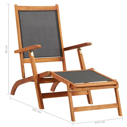 sun lounger made of solid acacia wood and textilene