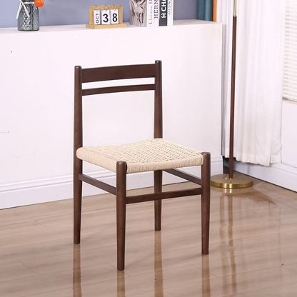 Nordic-style Minimalist Log And Rope-woven Lounge Chair