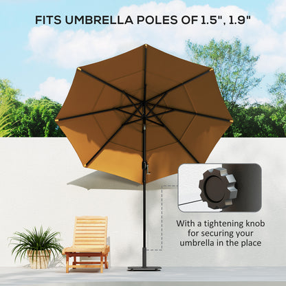 Square Patio Umbrella Base, 29 Lbs Metal Umbrella Stand Base With Adjustable Foot Pads, Heavy Duty Patio Umbrella Holder For 1.51.9 Umbrella Poles For Outdoor, Lawn, Poolside, Black