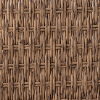 Brown PE Wicker Outdoor Sofa Set with Removable Grey Cushions - 2 Pieces