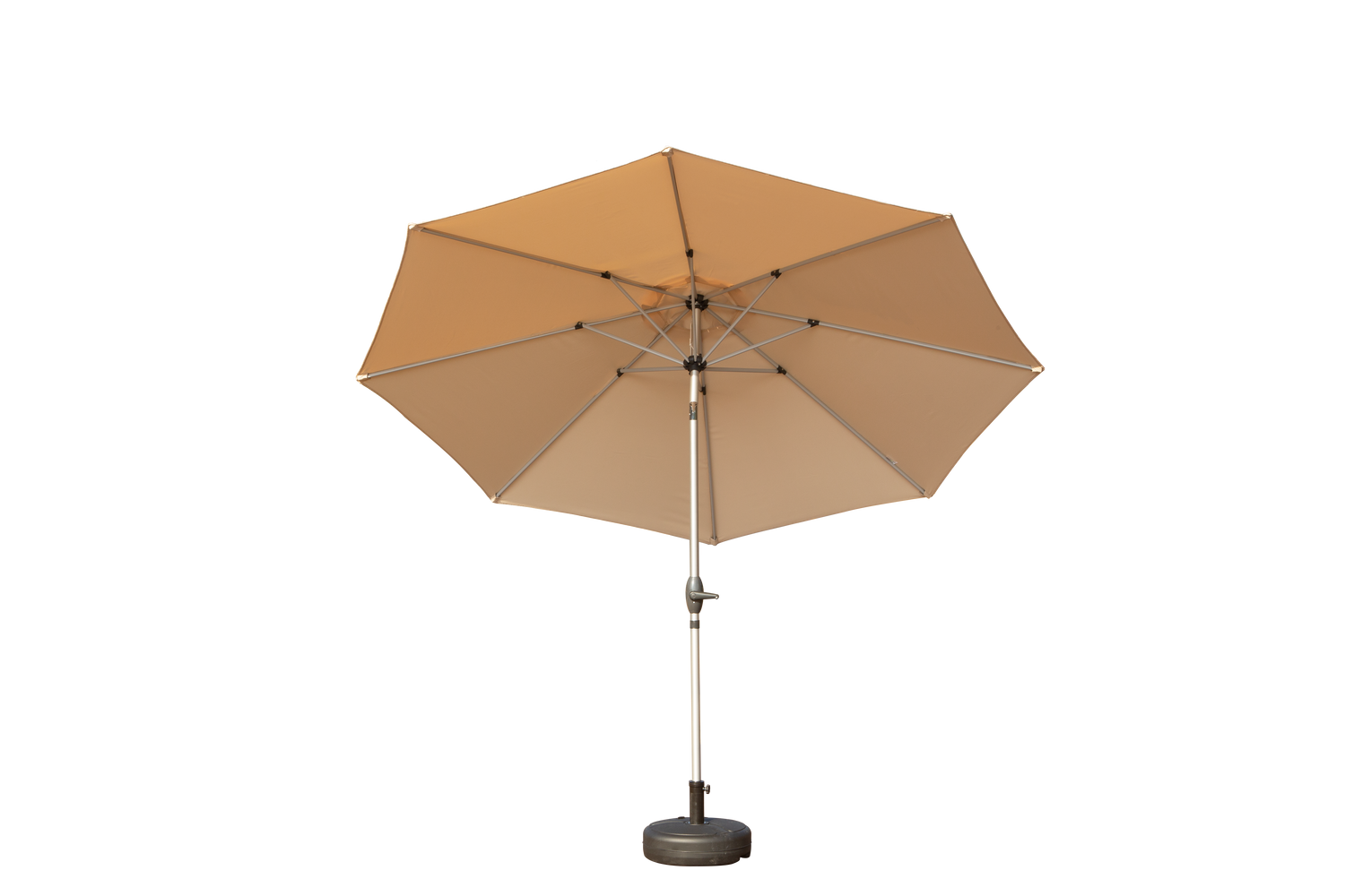 9FT Patio Umbrella, Outdoor Table Umbrella With Push Button Tilt And Crank, UV Protection Waterproof Market Sun Umbrella With 8 Sturdy Ribs For Garden, Deck, Backyard, Pool  Beige