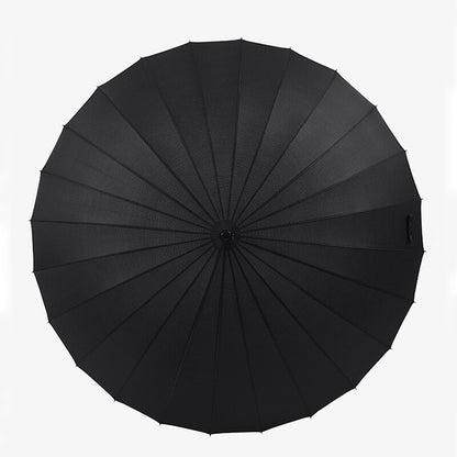 24 Ribs Umbrella Classic Large Umbrellas Strong Windproof Stormproof Black V