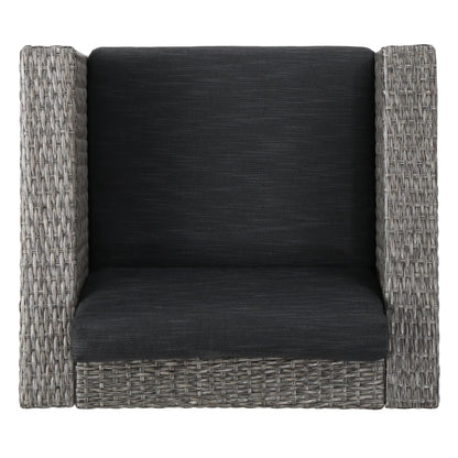 Puerta 4-Piece Outdoor Furniture Set with Water-Resistant Cushions - Rattan