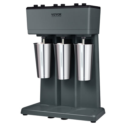 Milkshake Maker, 375W X 3 Electric Milkshake Machine, Triple Heads Drink Mixer Blender Machine, 3-Speed Milkshake Mixer With 3 X 820 Ml Stainless Steel Cups, For Commercial And Home