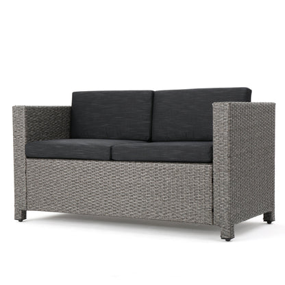 Puerta 4-Piece Outdoor Furniture Set with Water-Resistant Cushions - Rattan