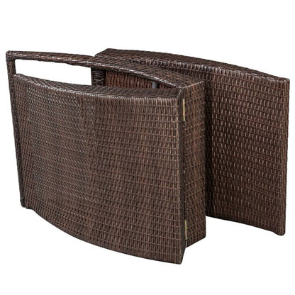 Folding Sun Lounger with Cushion Poly Rattan